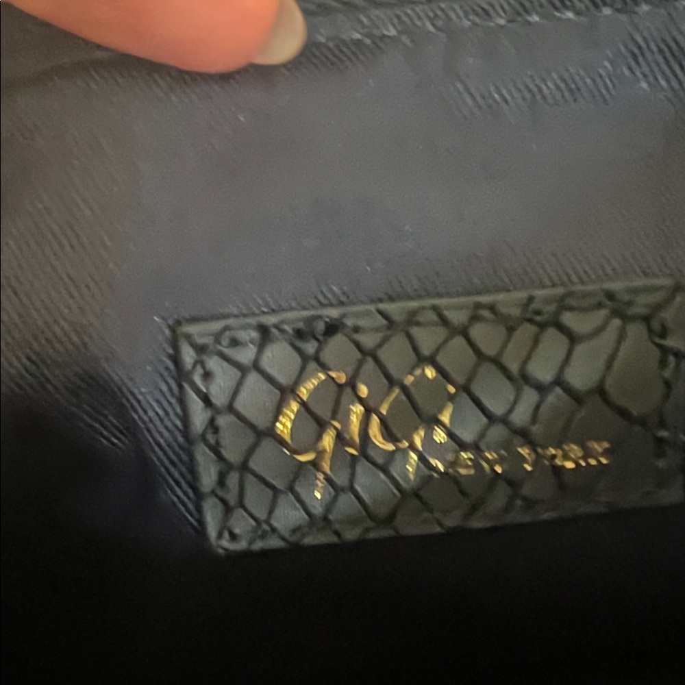 GiGi New York Rachel fold-over clutch navy embossed python leather - Picture 6 of 7